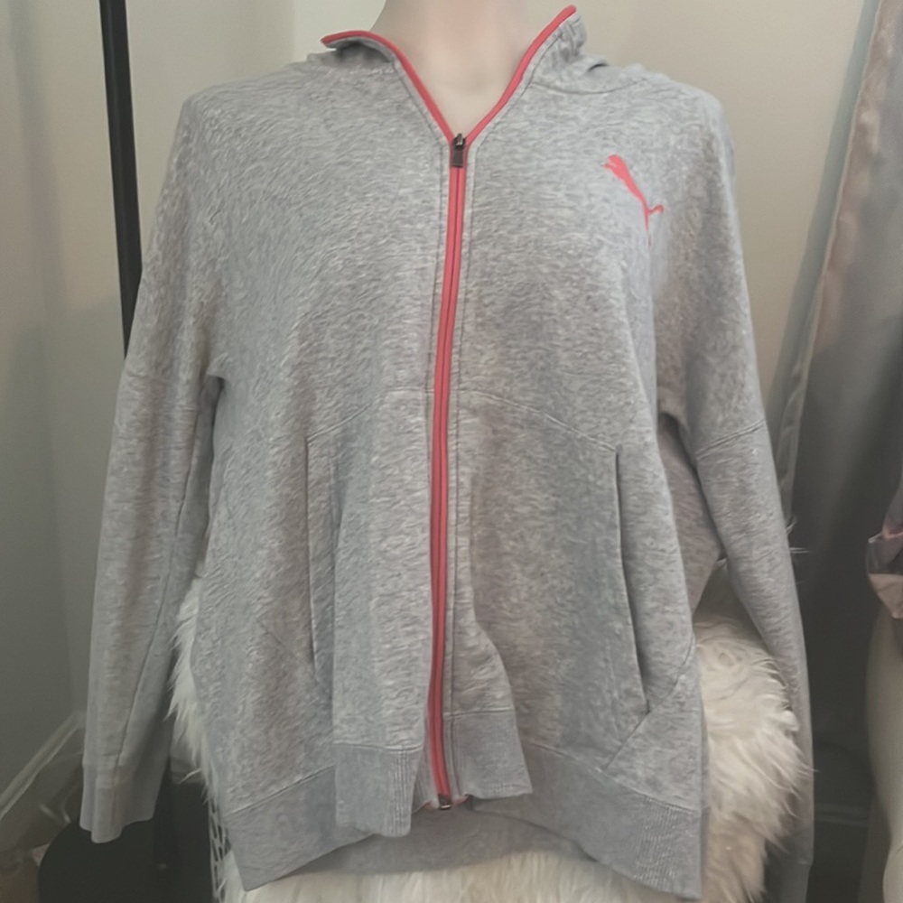 Puma, grey and pink jacket - Size Extra Large (XL)